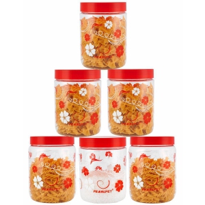 PearlPet - Red Polyproplene Food Container ( Pack of 6 ) - Red