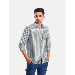 Men White Gingham Checkered Cotton Casual shirt