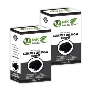 MR Ayurveda 100% Organic Activated Charcoal Powder Face Pack Masks 200 gm Pack of 2