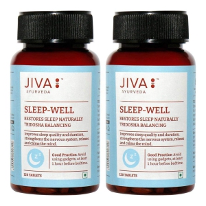 Jiva Sleep Well Tablets, Restores Natural Sleep, Non-Habit Forming Supplement, Strengthens Nervous System, 120 Tablets, Pack of 2