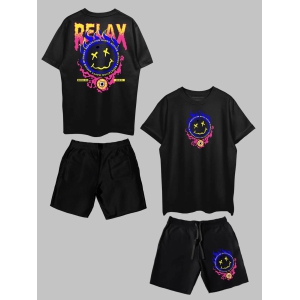 Be Relaxed Co-ord Set-Medium / Black