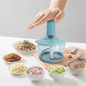 3 in 1 Hand-Press Vegetable Chopper Mixer Cutter-Hand Push chopper 800 ML