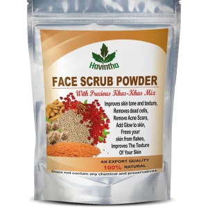 Havintha Natural Face Scrub Powder with Khas-Khas for Removes Blackheads & dead cells, All Skin Types - 227 GM