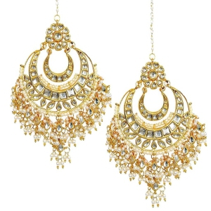 Abhaah Indie rang Gold Plated Copper Pearl Earrings For Women's & Girls