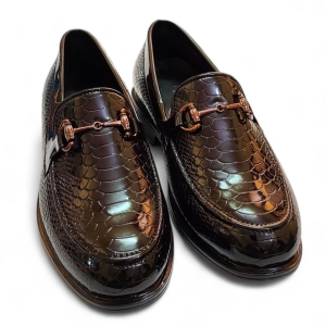 Styled Feet full textured slip-on Brown loafers-7