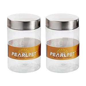 PearlPet PlusJar-2Pcs-1400ml Plastic Transparent Multi-Purpose Container ( Set of 2 ) - Transparent