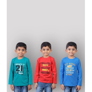 Soft Apparels - Multicolor Cotton Blend Boy's T-Shirt ( Pack of 3 ) - None