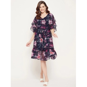 Floral Printed Georgette Empire Dress