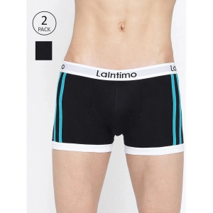 La Intimo Black Cotton Mens Trunks ( Pack of 2 ) - None