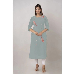 Kapadia - Grey Rayon Womens Straight Kurti ( Pack of 1 ) - None