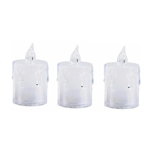 Green Tales - Off White LED Tea Light Candle 8 cm ( Pack of 3 )