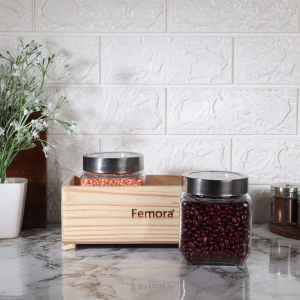 Femora Jars with Wooden Tray