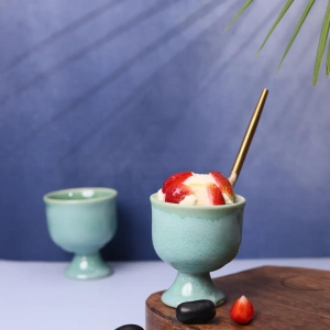 Teal Ice Cream Goblet-Set of two