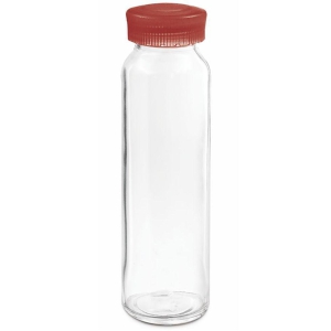 Treo By Milton Bobbin Borosilicate Glass Bottle, 250ml, Red | Leak Proof | Microwave | Scratch Resistant | BPA Free Lid | Dishwasher Safe | Odour Proof | Easy Grip | Easy to Carry - Red