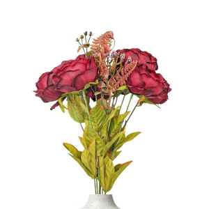 Large Peony Blooms Artificial Flowers Maroon