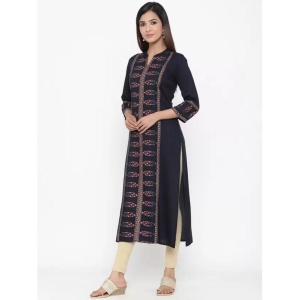 kipek-navy-rayon-womens-straight-kurti-pack-of-1-none