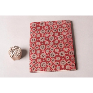 Ajrakh Fabric Cover Handmade Ruled Paper Diary ( 9in x 7in )