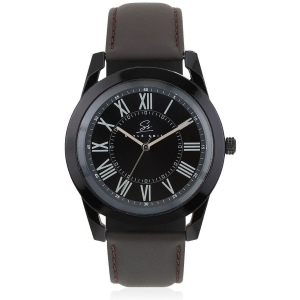 Style Smith Black Dial Leather STrap Analog Wrist Watch with Quartz Movement for Men