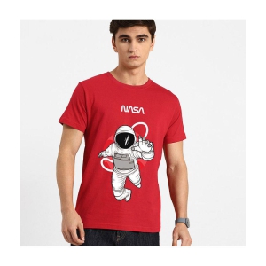 Bewakoof - Red Cotton Regular Fit Men's T-Shirt ( Pack of 1 ) - None