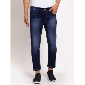 Men Slim Mid Rise Dark Blue Jeans