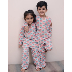 Kids Elephant Printed Night Suit-6 - 7 Yrs