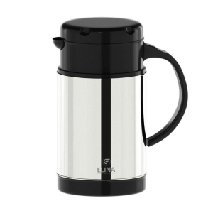 Elina Double Walled PUF Insulated Stainless Steel Flask Jug with Handle | Leak Proof | BPA Free | 1 Litre | Ideal for Water, Tea, Coffee, Juice, Silver