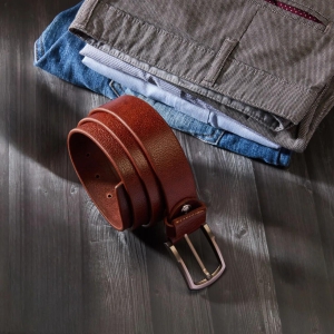 Men''s Genuine Leather Belt - Brown-38