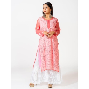 Ladies New Fashion Georgette Hand Chikankari Kurti