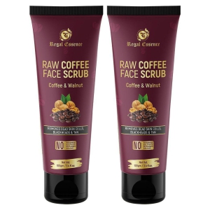 Regal Essence Raw Coffee Face Scrub for Women & Men with Walnut,Removes Dead Skin Cell, Blackheads,100gn(Pack of 2)