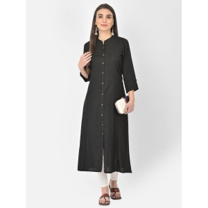 pistaa-black-cotton-blend-womens-front-slit-kurti-pack-of-1-none