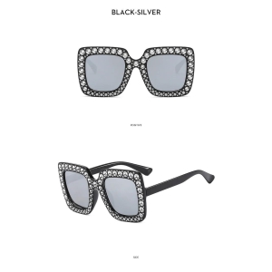 Oversized embellished sunglasses-C11- silver
