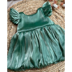 Cutedoll Sea Green Tissue Kids Party Dress-18-24 Month