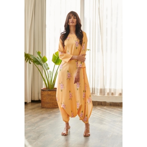 Jasmine Yellow Dhoti Jumpsuit-2XL / 5''4