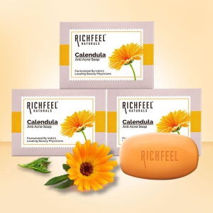 Richfeel Calendula Anti Acne Soap 75 G Pack of 3