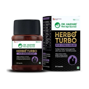 Dr. Vaidyas Herbo24Turbo Stress Relief Capsules | Ayurvedic (30 capsules) Pack of 1