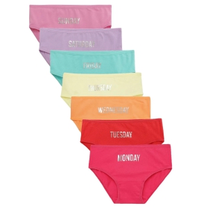 Girls Multicolor Weekdays Printed Brief's (Pack Of 7)-2-3 years