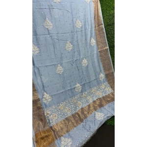 Saree-Powder Blue / Pure Banarsi silk / Saree