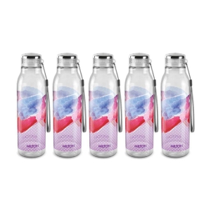 Milton Helix 1000 Pet Water Bottle, Set of 5, 1 Litre Each, Purple - Purple