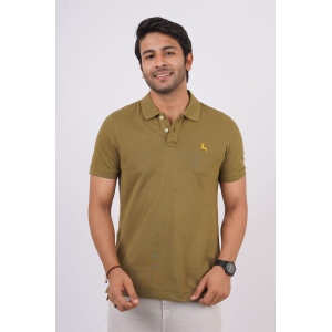 Men's Olive Green Embroidery Polo T-Shirt