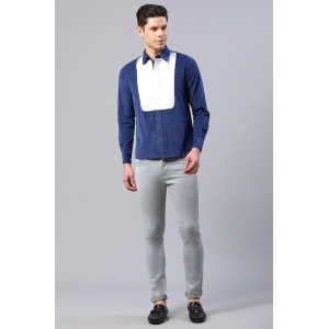 men-blue-and-white-straight-fit-corduroy-shirt