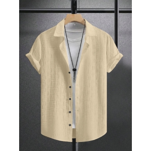 Yellow Colour Men's Casual Wear Short Sleeve Shirt-M-41 / Yellow