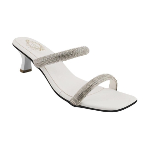 Shoetopia White Womens Sandal Heels - None