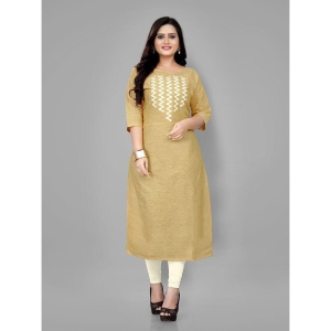 RIAANA - Yellow Cotton Womens Straight Kurti ( Pack of 1 ) - None