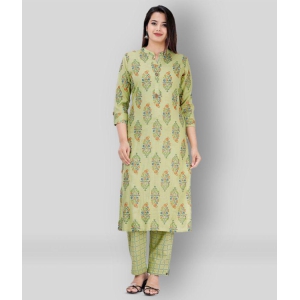 HIGHLIGHT FASHION EXPORT - Lime Green Straight Rayon Womens Stitched Salwar Suit ( Pack of 1 ) - L