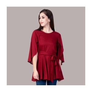 god-bless-maroon-rayon-womens-knot-front-top-pack-of-1-none