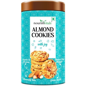 NourishVitals Almond Cookies, Heavenly Bites, Source of Protein, Crunchy Delights, Genius Snack,120g
