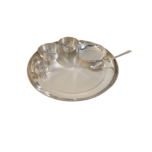 ijuels pure silver thali set/ dinner set  with certificate of purity