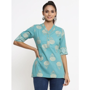 KIPEK - Blue Rayon Womens Ethnic Top ( Pack of 1 ) - None