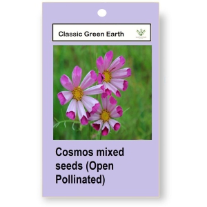 CLASSIC GREEN EARTH - Flower Seeds ( Cosmos mixed 50 seeds Open Pollinated )