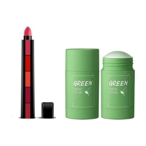 Lenon Beatuy Fab 5 5in1 Step Lipstick With Green Mask Stick 40gm